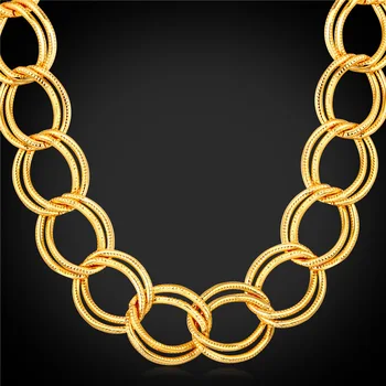 

America Chunky Heavy Chain Men's Jewelry Wholesale 71CM Necklace Men Trendy Gold Color N104