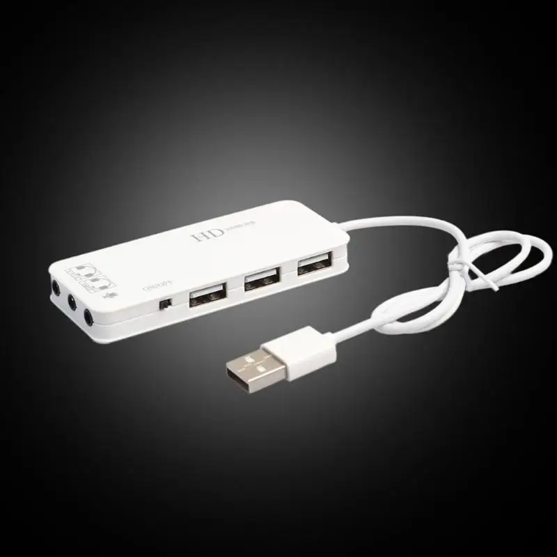 3 Порты и разъёмы usb-хаб с внешними 7,1 канал звуковой карты гарнитура микрофон адаптер usb-хаб 2,0 для портативных ПК компьютер