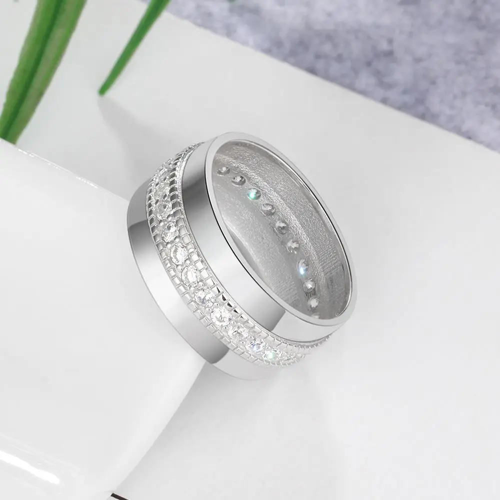 Fashion Personized Engagement Ring Copper Customized Rings Engraved Lover's Name For Woman Cubic Zirconia (Jewelora RI103505)