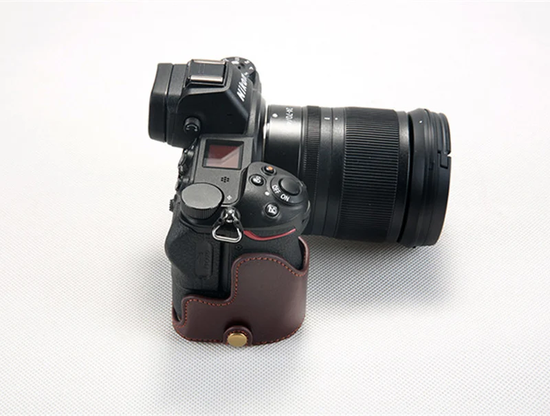 Из натуральной воловьей кожи корпуса для половины камеры база для Nikon Z7 Z6(любой объектив) с отверстием батареи+ Натуральная Ручная Веревка