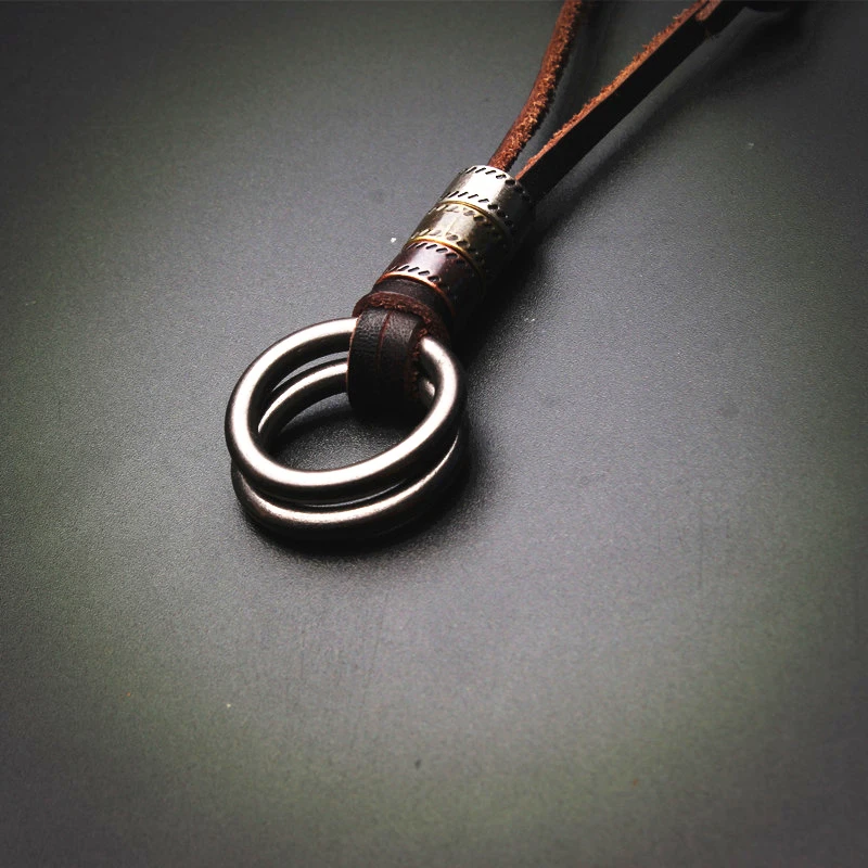 HOTSALE Genuine leather male necklace high quality handmade cowhide men pendent retro charming jewelry resizable DROP SHIPPING | Украшения