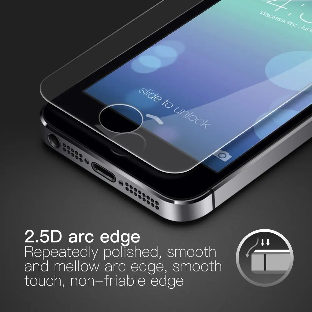  9 H 2.5d 026mm Für iPhone 5 5 s 5c Premium Gehärtetem Glas Screen Protector RONICAN einscheiben-sch