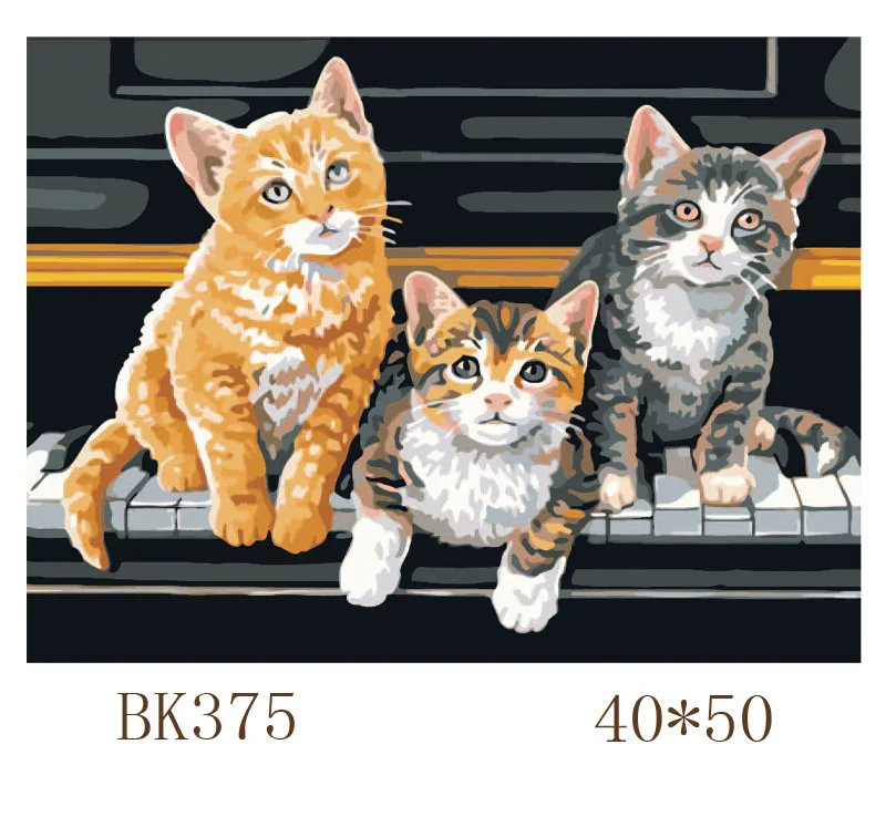 

Cat Animal Picture Landscape Painting By Numbers Modern Wall Art Handpainted Oil Painting on Canvas for Living Room Decoration
