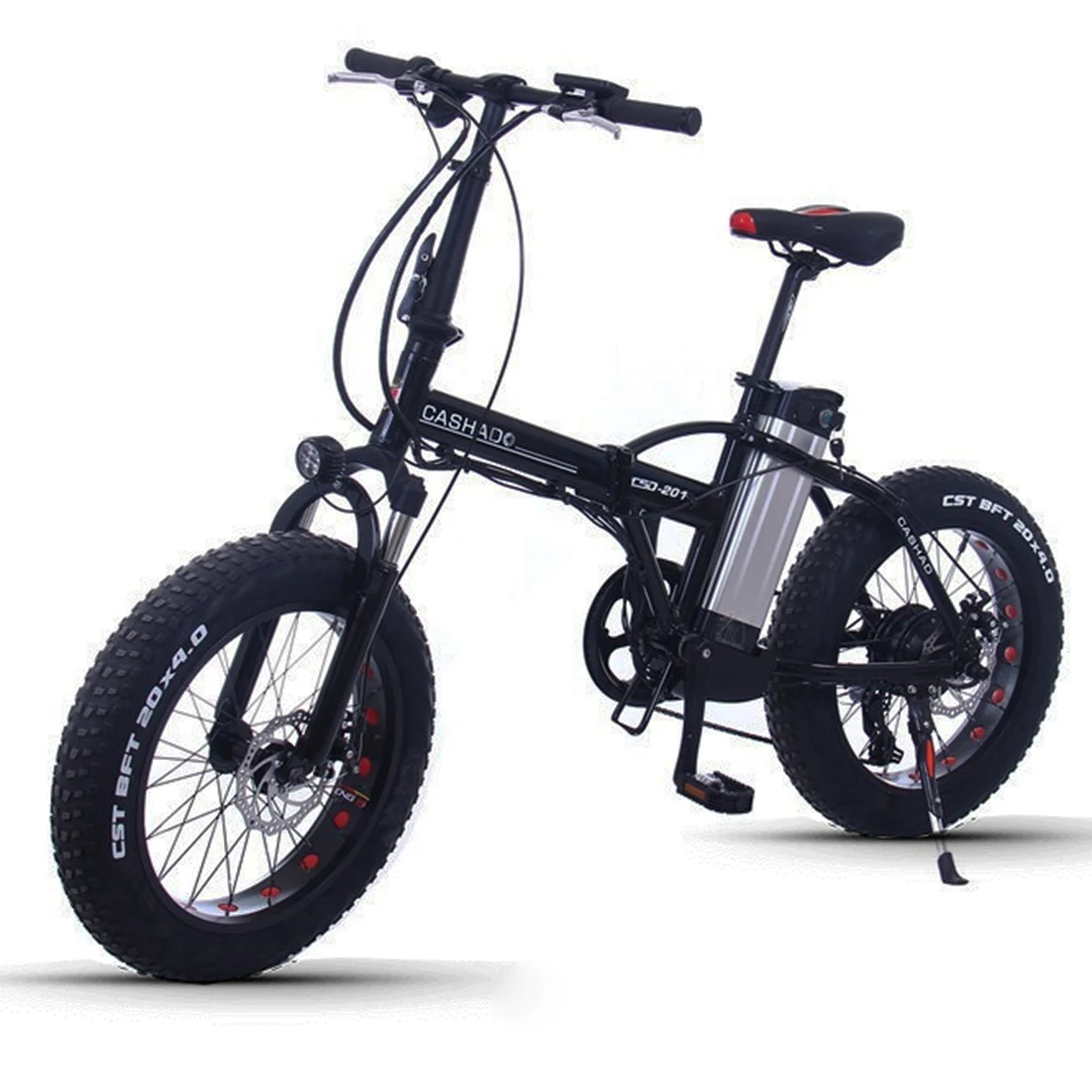 Top 20inch electric mountain bicycle 48V350W-500W motor 12ah lithium battery snow electric bike folding   fat e-bike 2