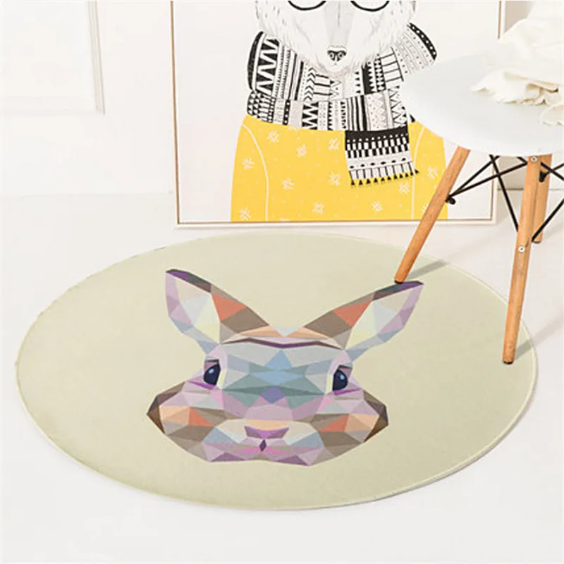 Round Carpet Lion Fox Cat Printed Soft Carpets Anti-slip Rugs Crystal velvet Computer Chair Mat Floor Mat Home Kids Room R600 Round Carpet Lion Fox Cat Printed Soft Carpets Anti-slip Rugs Crystal velvet Computer Chair Mat Floor Mat Home Kids Room R600