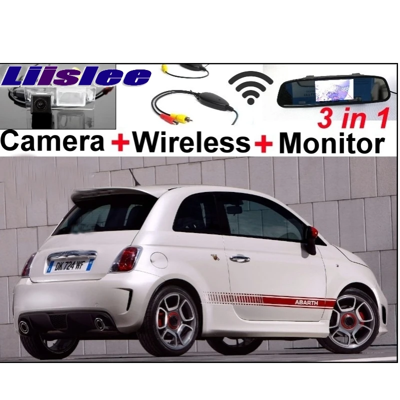 Liislee Special Car Camera Wireless Signal + Mirror Monitor 3in1 Easy Parking System For New Fiat 500 500C 500S Abarth 2007~2017