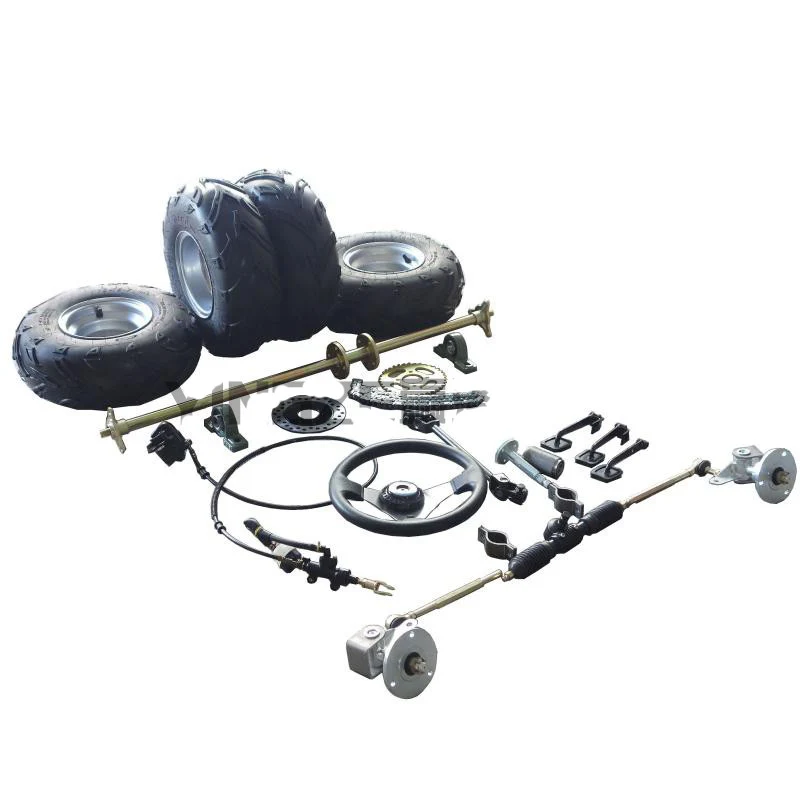 

GO KART KARTING ATV UTV 1M Rear Axle Steering Gear Rack Swingarms Tie Rod Steering Wheel Brake Pump With 7 Inch Wheels