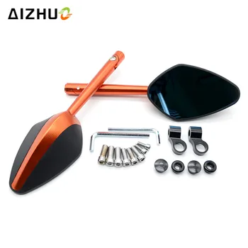 

motorcycle rearview mirrors universal blue lens Aluminum alloy motor side mirrors for kawasaki Suzuki Ducati KTM Yamaha Honda