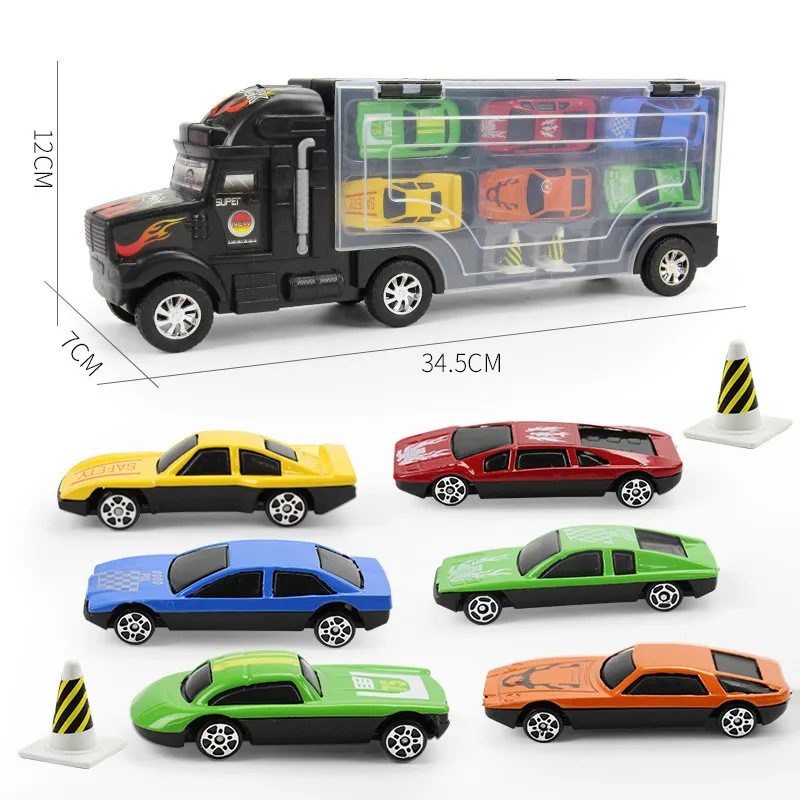 9 шт./компл. портативный детский мини большой грузовик игрушка нетоксичный пластиковый автомобиль модель Контейнер для игрушек грузовик для хранения модель тележки