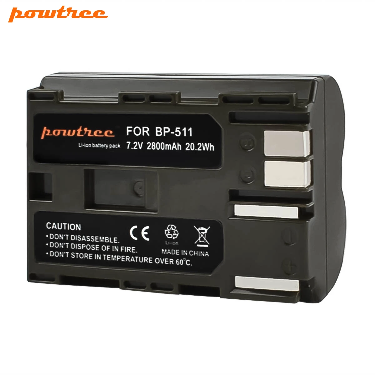 Аккумулятор Powtree для цифровой камеры Canon 7,2 V 2800mAh BP-511 BP 511 BP511 BP511A+ ЖК-зарядное устройство для 300D 5D 30D 40D G6 90IS