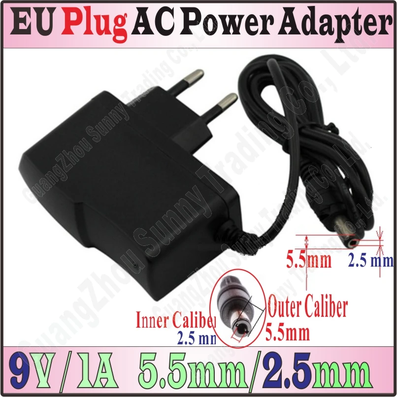 EU 9V&1A 5.5mm2.5mm