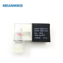 NBSANMINSE 4V210 Solenoid Valve Coil AC220V DC24V DIN43650B For pneumatic solenoid valve NBSANMINSE 4V210 Solenoid Valve Coil AC220V DC24V DIN43650B For pneumatic solenoid valve