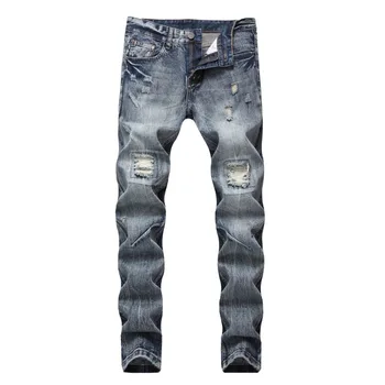 

Ripped Jeans For Men Hole Denim Jeans For Men Large Size 40 42 Straight Slim Pants Jeans Men
