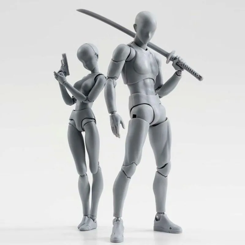 Anime Brinquedos BANDAI Tamashii Nations PVC Body Action Figure Collectible Model Doll Figma Female Male Body Chan Figures (10)