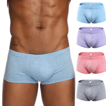

Cotton Men's Underwear New Sexy Solid Color Low Waist Soft and Comfortable Breathable Stretch Fashion Casual Daily Boxer #Z