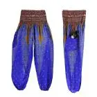 Новые мужские и женские тайские шаровары, фестивальные хиппи-брюки с высокой талией для йоги, штаны с принтом павлина, свободные штаны для йоги - Цвет: dark  Blue