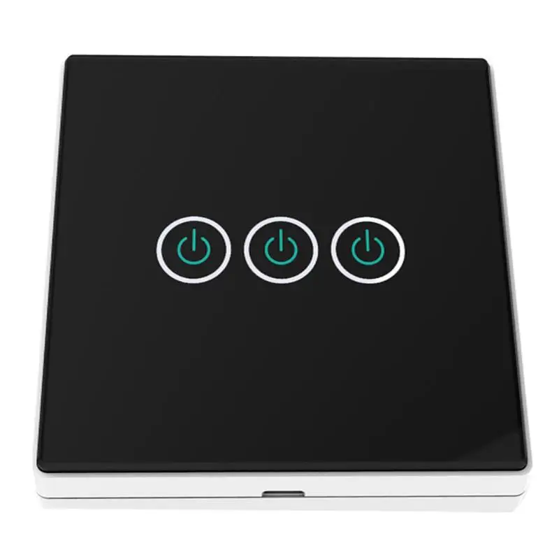 

100V-240V AC 3-Gang 3-Way Wireless Remote Control Switch Receiver +Switcher Panel Touch Screen Light Switch