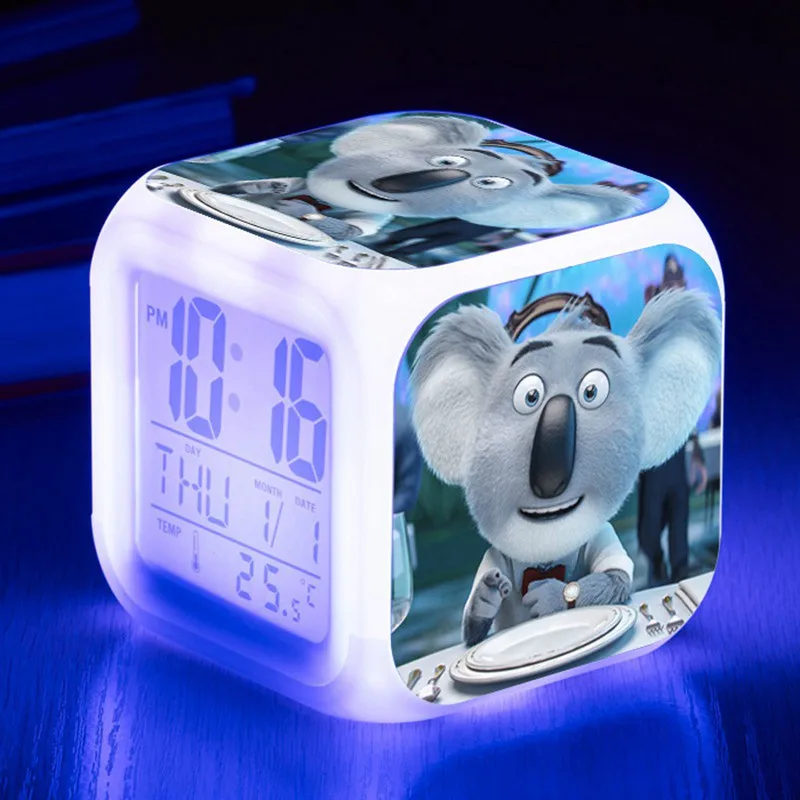 Америка мультфильм Пойте светодиодный Будильник Повтор ночное освещение часы Дата термометр настольные часы цифровой reloj despertador - Цвет: 20