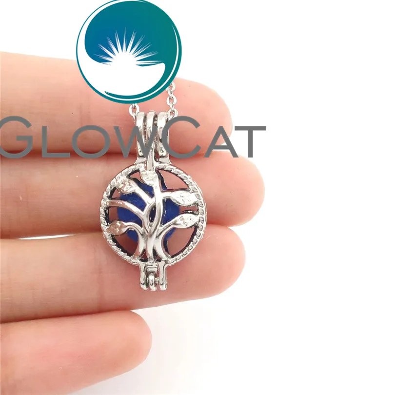 GLOWCAT K657 Бусины Из Дерева Жизни клетка медальон ожерелье s эфирное масло диффузор