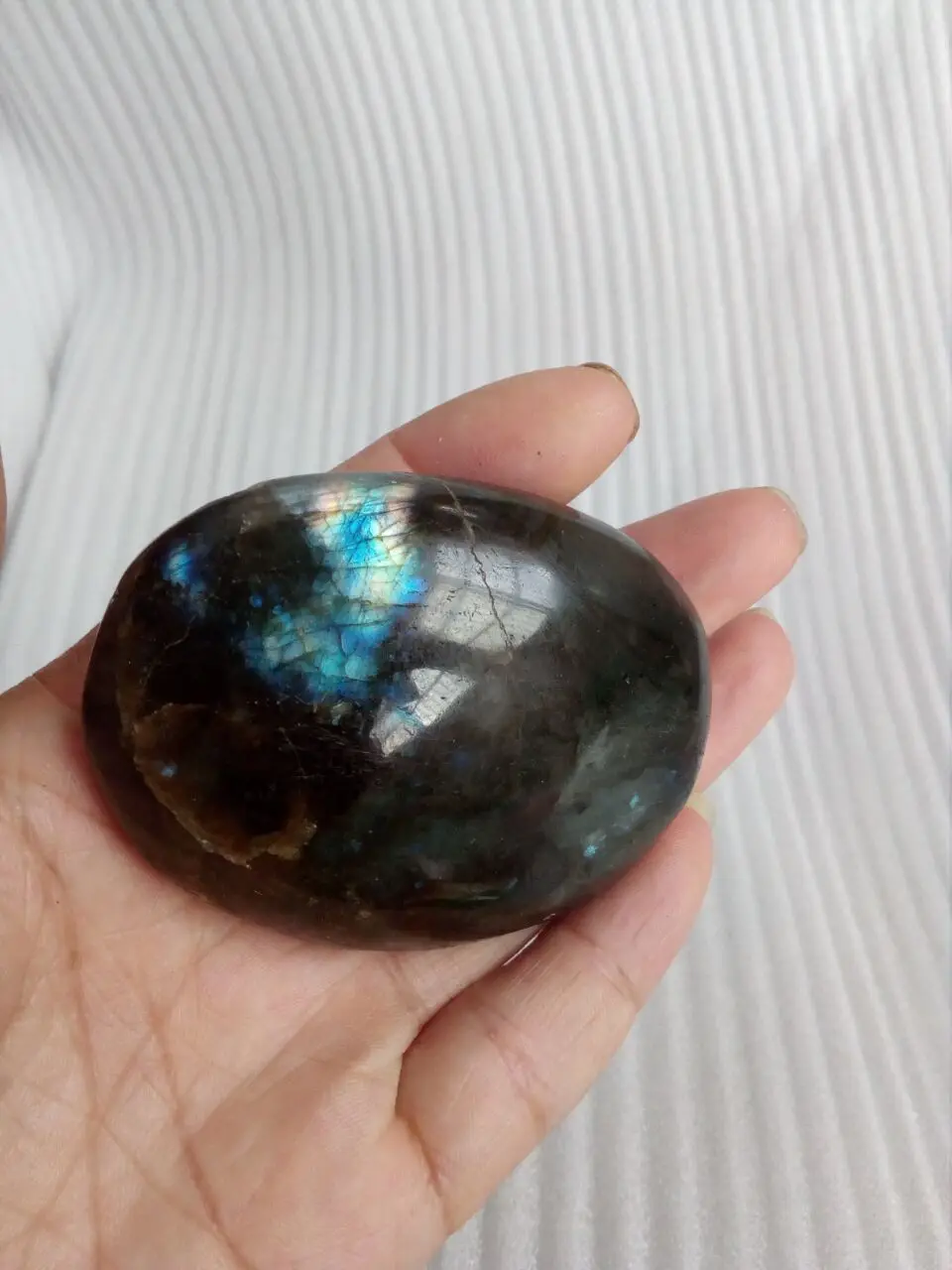 

NATURAL Polished Freeform labradorite Palm Worry Stone