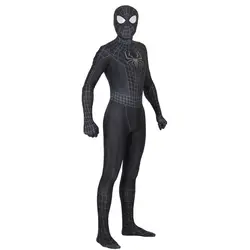 Взрослых Лайкра черный удивительные Человек-паук супергерой костюмы косплэй маска для человека Хэллоуин костюм человек паук