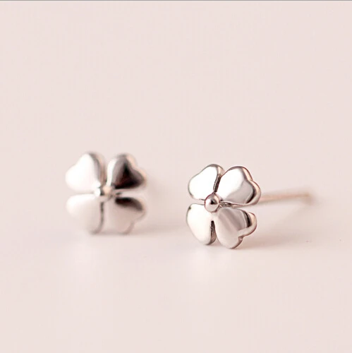 Clover earrings 100% 925 Sterling silver Jewelry fashion Hypoallergenic Stud earrings  for women gift