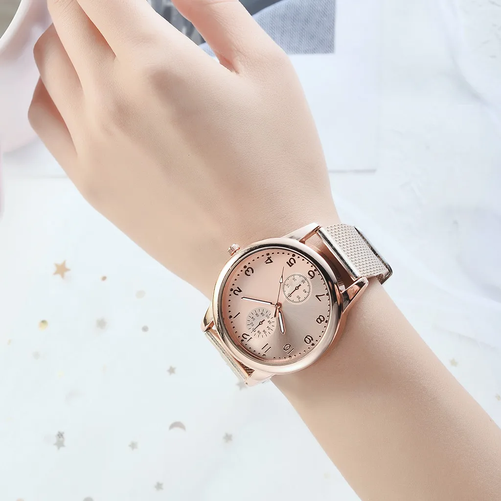 Relogio Feminino Дамы Золото Серебро повседневное Кварцевые часы Женские кварцевые