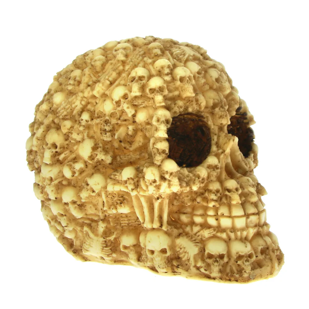 

1Piece Homosapiens Skull Statue Figurine Human Shaped Skeleton Head Medical Demon Ghost Evil Multiple Samhain Mexican Skull