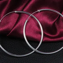 925 серебряные женские модные ювелирные изделия красивые большие круглые кольца серьги 50 мм 60 мм