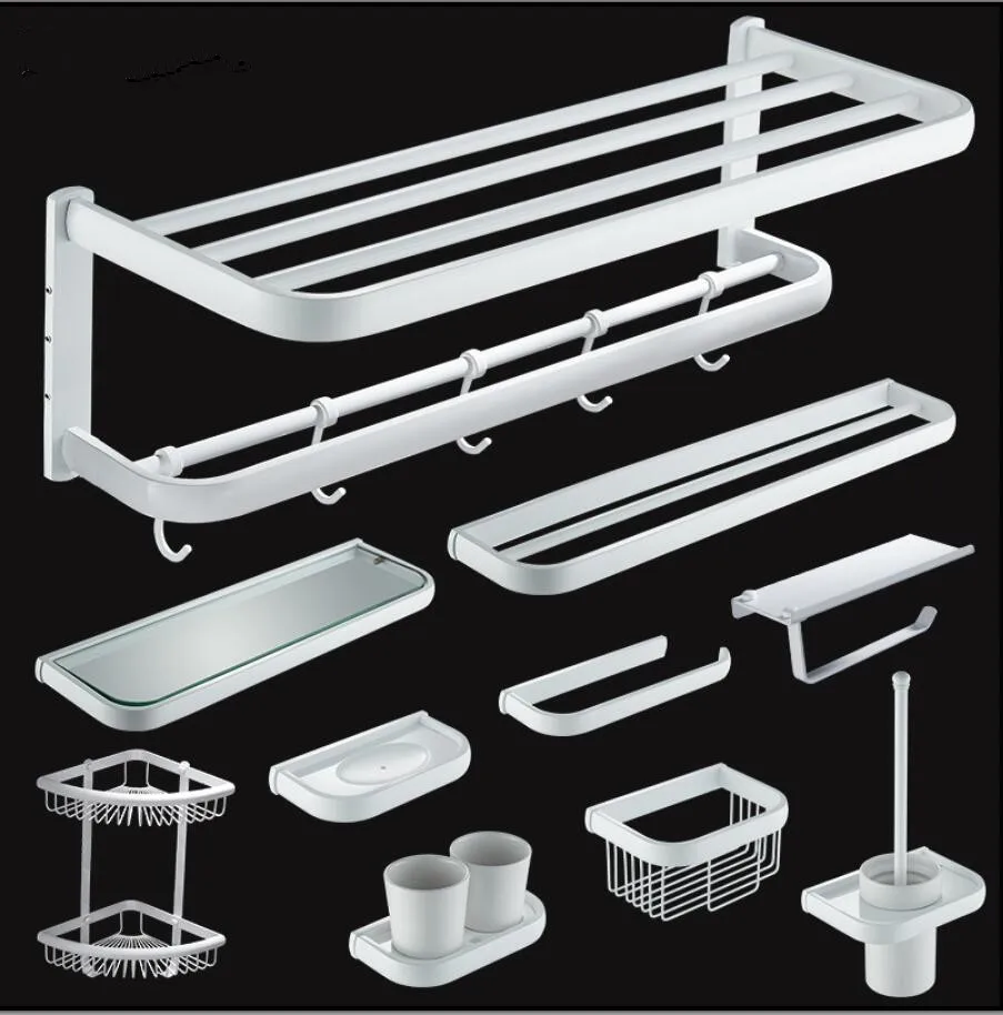 Brass Bathroom Accessories Set, White Square Toilet Brush Holder,paper