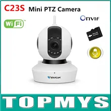 Vstarcam Mini PTZ IP camera C23S wifi security CCTV camera built-in TF card slot 1080P HD P2P IP cam. two way radio Dome camera
