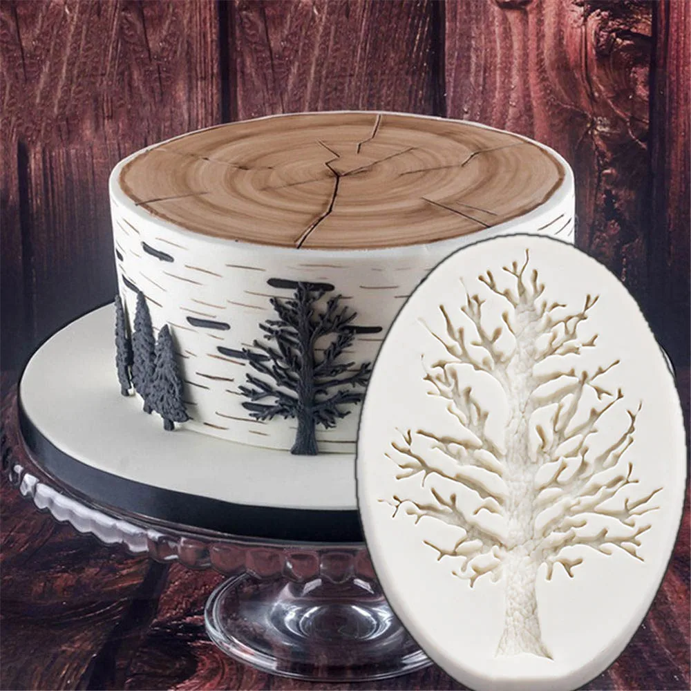 DIY Дерево оставляет силиконовые формы дома 3D помадка плесень Торт украшения Инструменты шоколад для выпечки Инструменты помадка торт Формы для выпечки F088