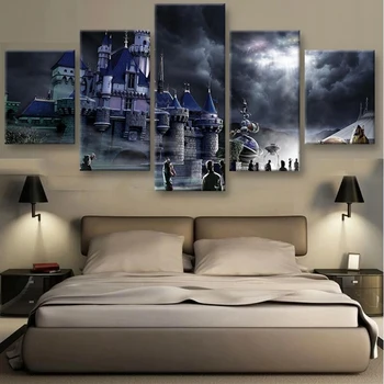 

Fairy tale castle 5D diy diamond painting pictures of rhinestones 5pcs square needlework home decor Wall picture handcraft DW971