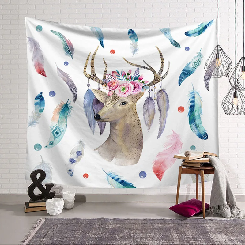 Animals Deer Hanging Wall Tapestries Flamingo Tapestry Landscape