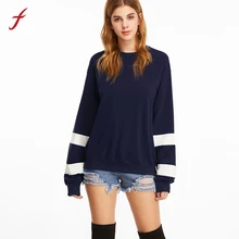 Fashion Autumn Winter Womens Long Sleeve Solid Sweatshirt Causal Round Neck Tops Blusa high quality Hoody sweatshirt Female 2017