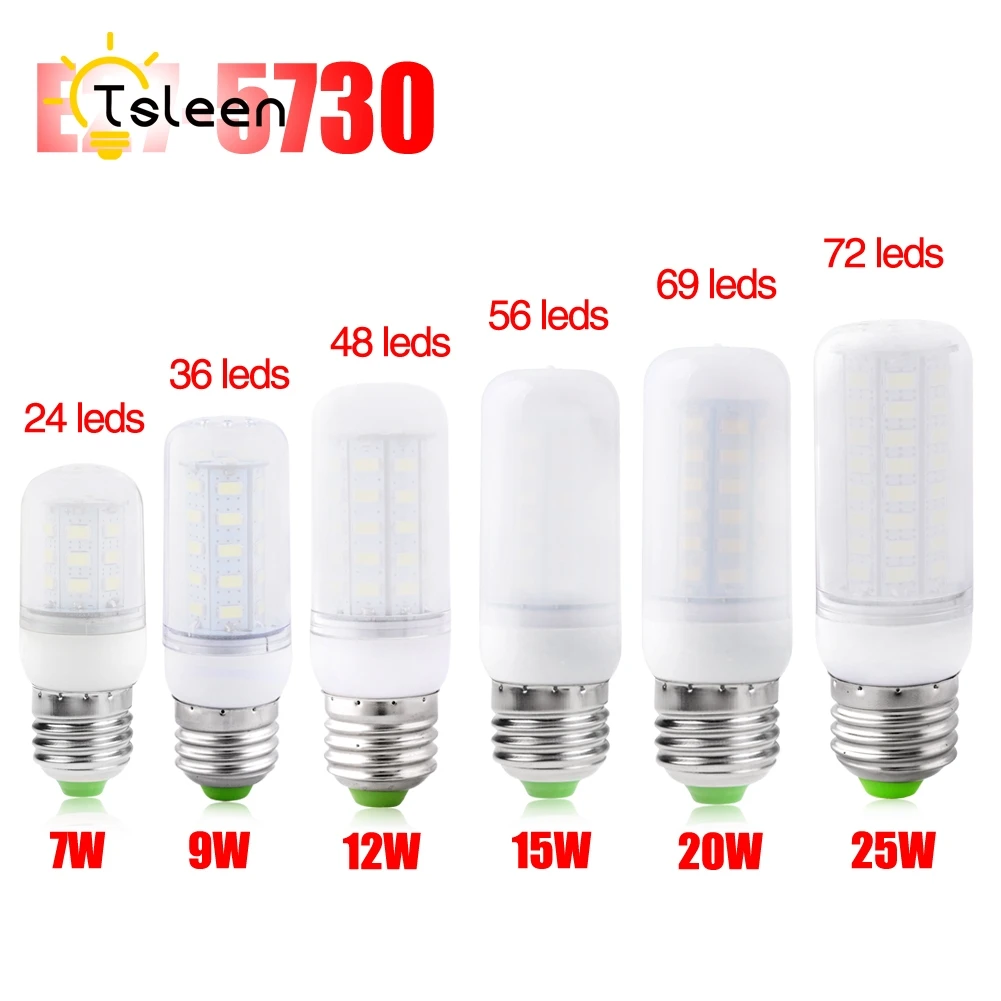 Недорогая Светодиодная лампа 220 В сверхъярсветильник свет 5730 SMD 7 Вт 12 15 20