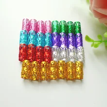 100 шт./упак. Позолоченные Волосы Заплетены страх Dreadlock Бусины и бисер Регулируемый косы манжеты клип 8 мм отверстие микро-кольцо из бисера DIY 0815