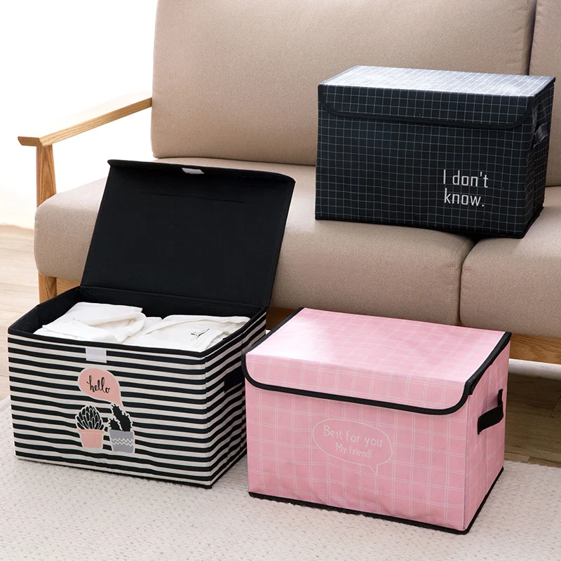 

Non-woven Storage Box Folding Covered Clothes Storage Box Household Fabric Storage Box Large Storage Box