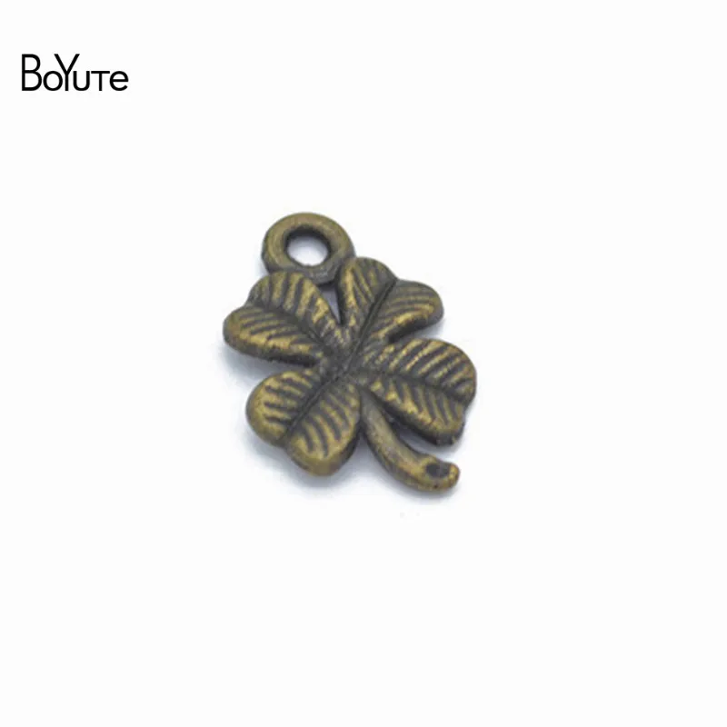 BoYuTe (100 Pieces lot) 1711MM 4 Color Metal Zinc Alloy Lucky Clover Charms for Jewelry Making Accessories (4)