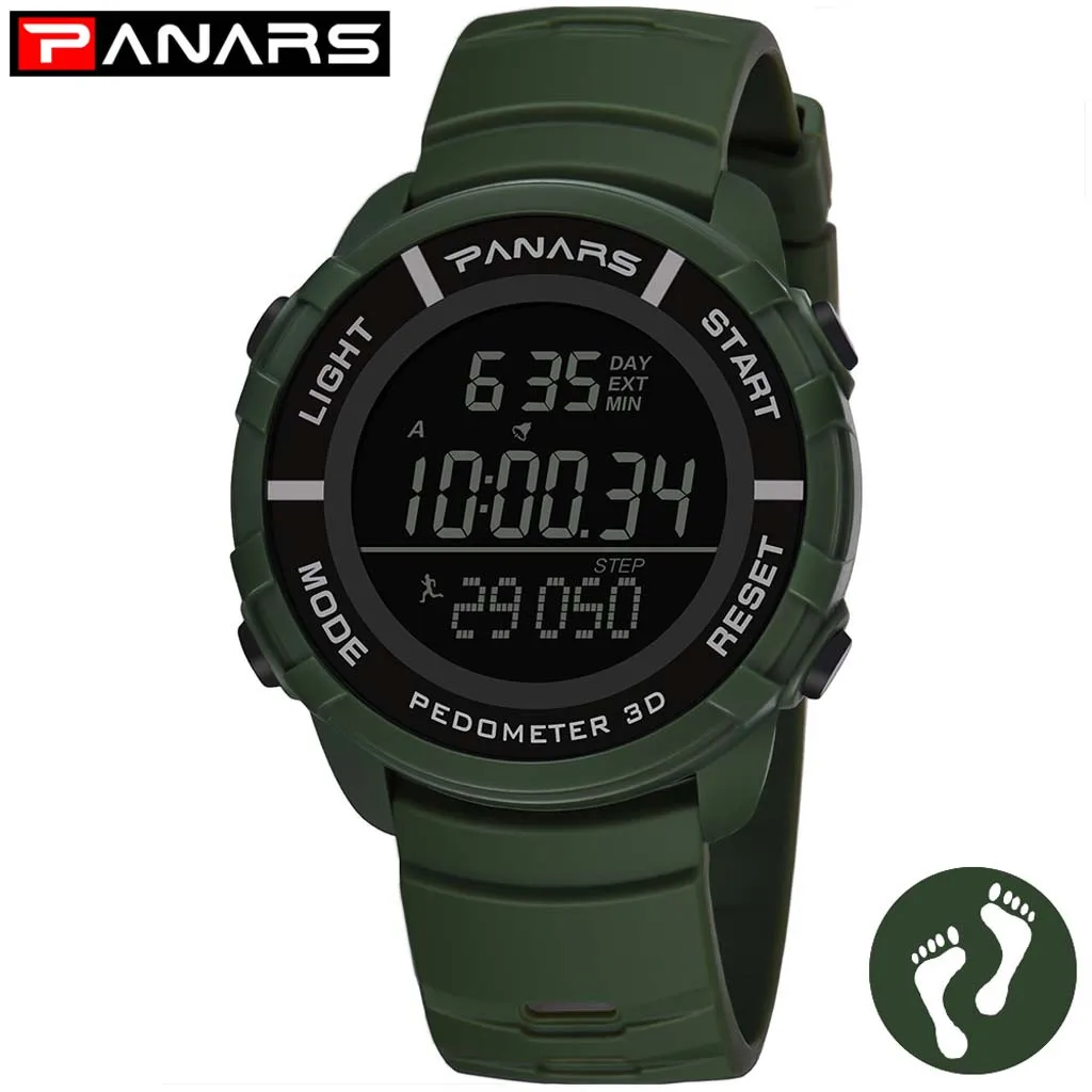 PANARS светодиодные электронные часы waterproof Running Step Counter мужские модные Спортивные часы наручные часы Reloj deportivo Wd4