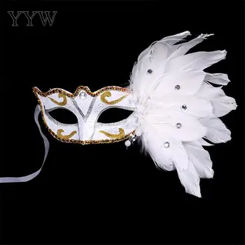 

Halloween Venetian Mask 1pc Women Sexy Eye Mask Feather Party Masks For Masquerade Prom Costume Carnival Masker Wholesale Masque