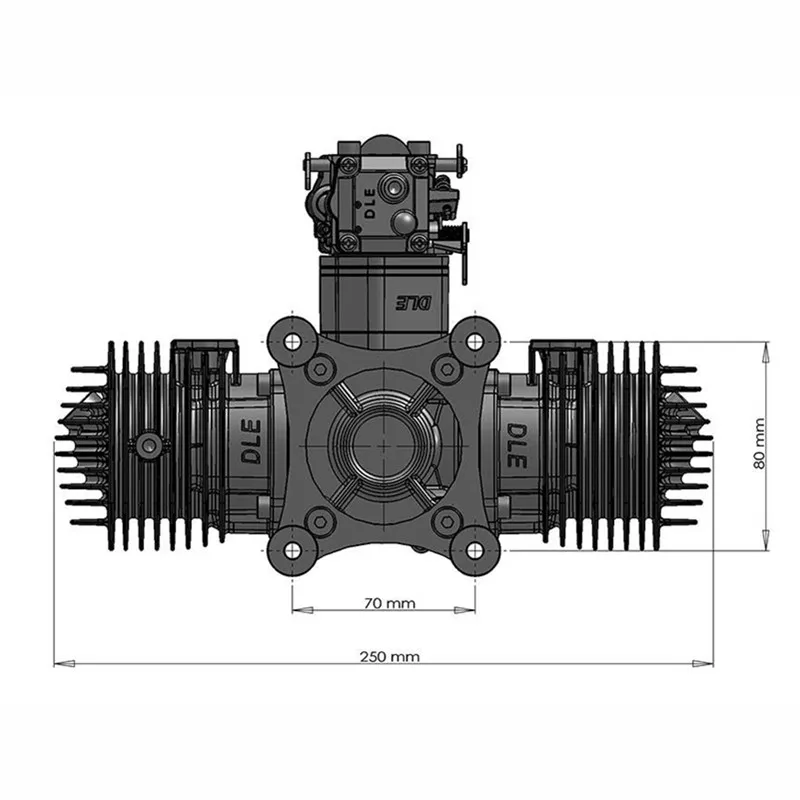 DLE 120 RC модель бензинового двигателя DLE120 двухцилиндровый двухтактный боковой