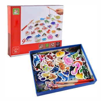 

32Pcs Baby Educational Toys Magnetic Wooden Fishing Toys Set Fish Game Educational Fishing Toy Child Birthday/Christmas Gift