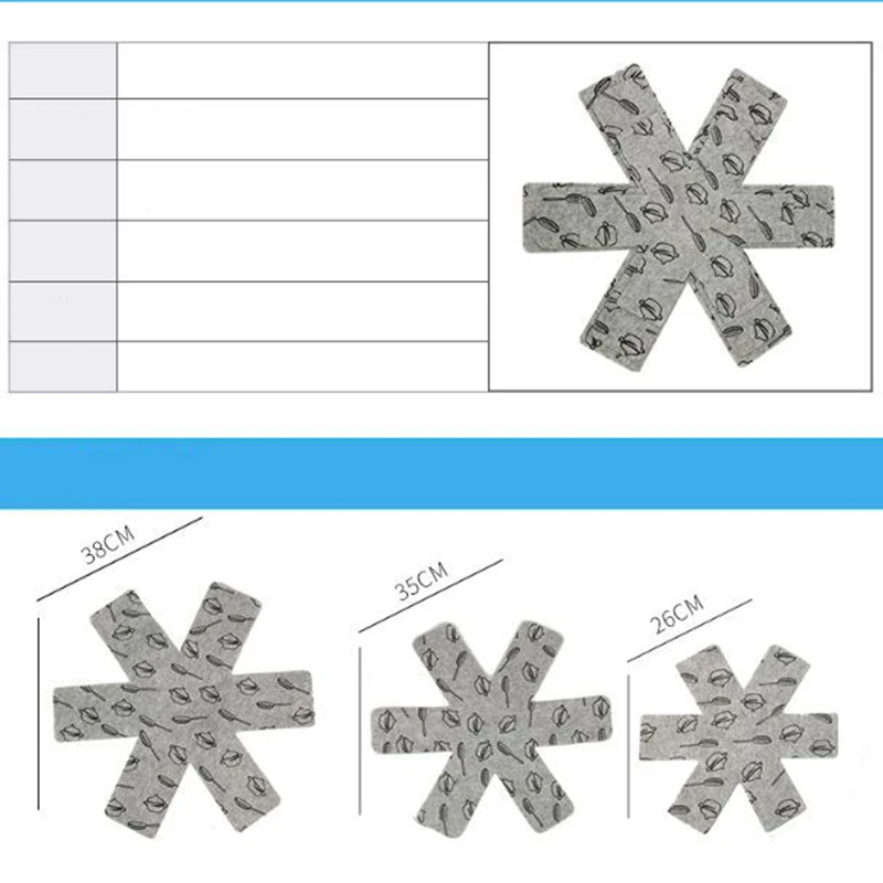 10pcs Non-woven Fabric Type Non-stick Pan Bottom Protection Pad 38cm Anti-hot Pad Heat Insulation Easy-to-clean Felt Pan Pad