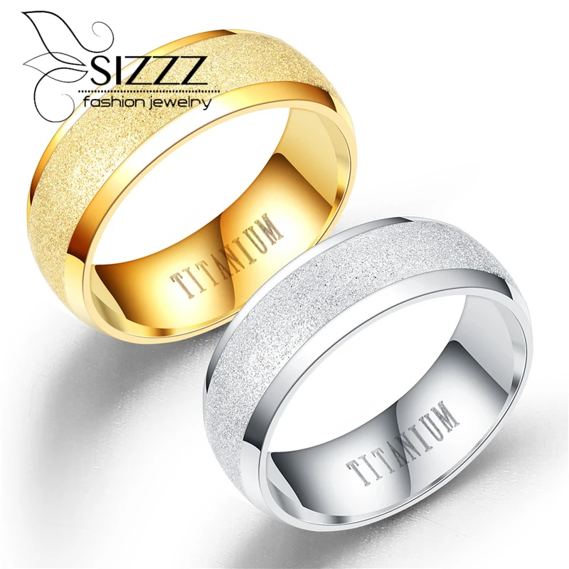 

SIZZZ New Hot-selling Titanium steel frosted sander couple ring For Women/Men
