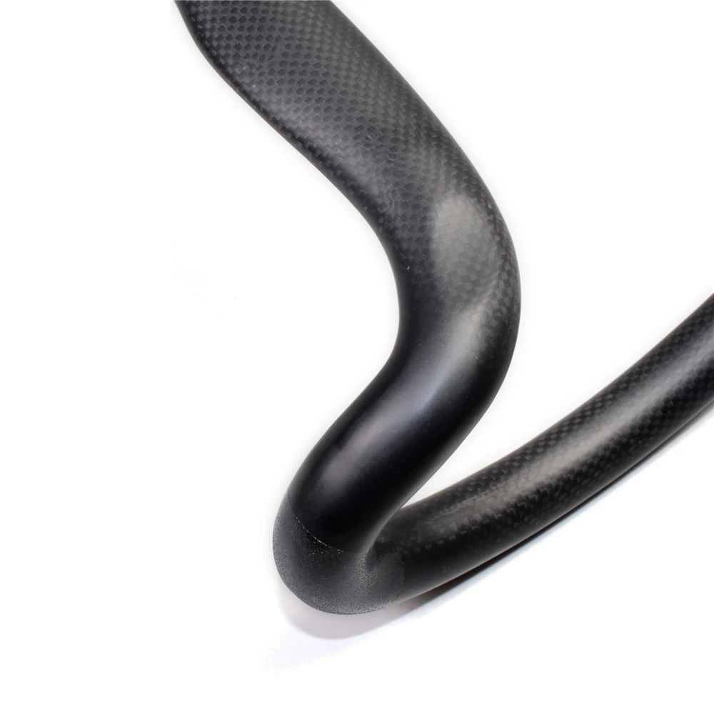 NO LOGO Top Road Bicycle Handle Bar 3K Full Carbon Fiber Bike Handlebar Bent To 380mm Cycling Drop Bar (1)