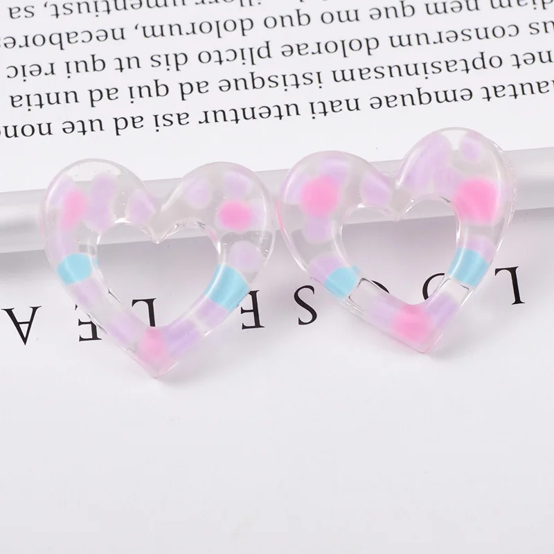 10 шт./упак. плоские пластмассовые Dot Love Heart ремесло аксессуары DIY Украшение для волос материал плоское украшение из смолы Slame Fill ремесла поставки