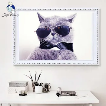 

OY SUNDAY Cool cat DMC 11CT 14CT cross stitch print cross stitch set hand embroidery cross stitch decoration home decoration 8