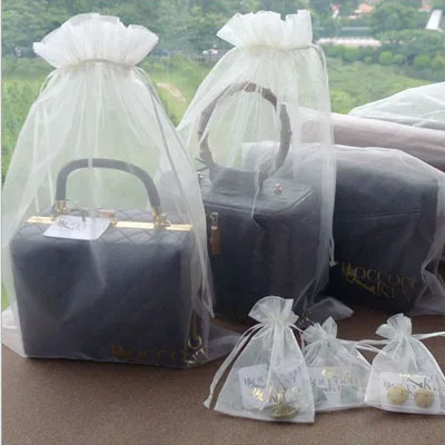 Большая сумка на кулиске из органзы 20x30 см; 30x40 см(11 6/" x15 6/8") набор из 50 по доступной цене промо-подарок упаковочные мешки для хранения