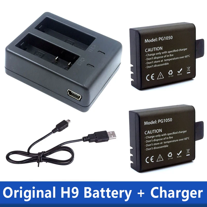 Зарядное устройство для экшн камеры EKEN H9 H9R H8PRO H8R SJ4000 1 шт. 2 шт.|battery h9|h9 batteryeken accessories